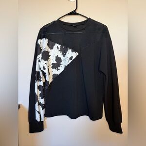 SHEIN Black Mesh Detail Top